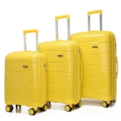 3 Pcs 20/24/28 Inch Travel Suitcase On Wheels Rolling Luggage Case
