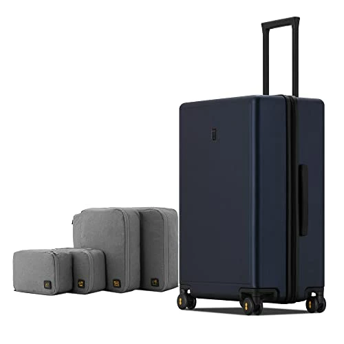 LEVEL8 Elegance Checked Luggage, 24 Inch Hardside Suitcase, Lightweight PC Matte Hardshell With TSA Lock, Spinner Wheels - Navy Blue 1 LEVEL8 Elegance Checked Luggage, 24 Inch Hardside Suitcase, Lightweight PC Matte Hardshell With TSA Lock, Spinner Wheels - Navy Blue