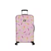 Betsey Johnson 26 Inch Checked Luggage Collection - Expandable Scratch Resistant (ABS + PC) Hardside Suitcase - Designer Lightweight Bag With 8-Rolling Spinner Wheels (26IN, Colada)