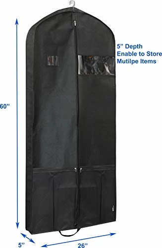 Simple Houseware 60-Inch Heavy Duty Garment Bag W/Pocket For Suits, Tuxedos, Dresses, Coats 6 Simple Houseware 60-Inch Heavy Duty Garment Bag W/Pocket For Suits, Tuxedos, Dresses, Coats - Image 6