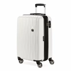 SwissGear 7272 Energie Hardside Expandable Luggage With Spinner Wheels, White, Carry-On 19-Inch