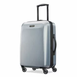 American Tourister Moonlight Hardside Expandable Luggage With Spinner Wheels, Silver, Carry-On 21-Inch