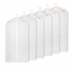 Univivi Hanging Garment Bag 43 Inch Suit Bag For Storage(Set Of 6) Washable Translucent Lightweight Garment Bags For Dress Suits, Jackets, T-Shirt, Sports Coats Etc.