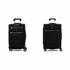 Travelpro Platinum Elite-Softside Expandable Spinner Wheel Luggage, Shadow Black, 2-Piece Set (21/25)