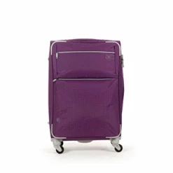 Cloe Checked Medium 24 Inch Water-Resistant Luggage With 360º-spinner Wheels In Purple Color