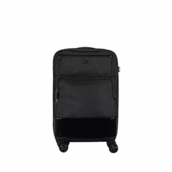 Cloe Carry-On 20 Inch Hybrid Luggage With 360º-spinner Wheels In Black Color
