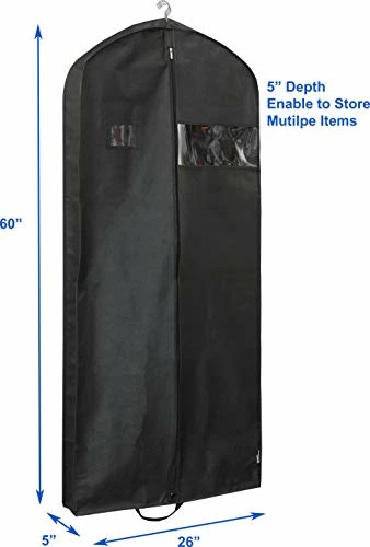Simplehousware 60-Inch Heavy Duty Garment Bag For Suits, Tuxedos, Dresses, Coats 6 Simplehousware 60-Inch Heavy Duty Garment Bag For Suits, Tuxedos, Dresses, Coats - Image 6