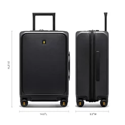LEVEL8 Carry-On Luggage, Road Runner Pro 20” Lightweight PC Hardside Suitcase With USB Charging Port, Spinner Trolley For Luggage With Front Laptop Pocket, TSA Lock - Dark Grey, 20-Inch -TRAVELPRO Sales 31MQBp0aGnS