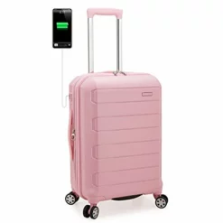 Traveler's Choice Pagosa Indestructible Hardshell Expandable Spinner Luggage, Pink, Carry-on 22-Inch