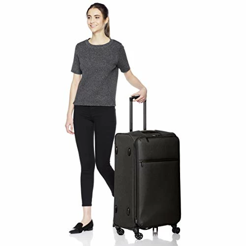 AmazonBasics Belltown Softside Rolling Spinner Suitcase Luggage - 30 Inch, Heather Black 4 AmazonBasics Belltown Softside Rolling Spinner Suitcase Luggage - 30 Inch, Heather Black - Image 4