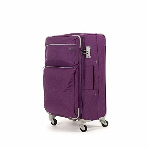 Cloe Checked Medium 24 Inch Water-Resistant Luggage With 360º-spinner Wheels In Purple Color 3 Cloe Checked Medium 24 Inch Water-Resistant Luggage With 360º-spinner Wheels In Purple Color - Image 3