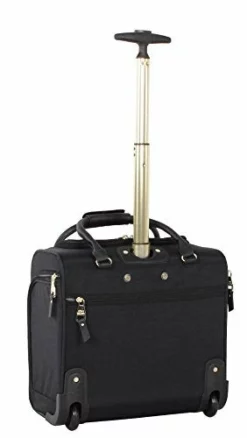 Steve Madden Designer 15 Inch Carry On Suitcase- Small Weekender Overnight Business Travel Luggage- Lightweight 2- Rolling Spinner Wheels Under Seat Bag For Women (Peek-A-Boo Black) -TRAVELPRO Sales 31O9ESNI53L