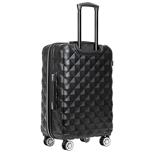 Kenneth Cole Reaction Diamond Tower Luggage Collection Lightweight Hardside Expandable 8-Wheel Spinner Travel Suitcase, Black, 24-Inch Checked 3 Kenneth Cole Reaction Diamond Tower Luggage Collection Lightweight Hardside Expandable 8-Wheel Spinner Travel Suitcase, Black, 24-Inch Checked - Image 3