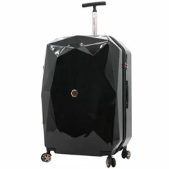 Kensie Women's 3D Gemstone TSA Lock Hardside Spinner Luggage, Black, 20-Inch Carry-On