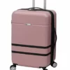 London Fog Southbury II Hardside Spinner Luggage, Blush, Checked-Medium 25-Inch