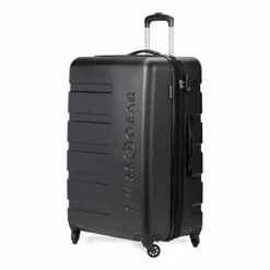 SWISSGEAR 7366 Hardside Expandable Luggage With Spinner Wheels (Medium Checked, Black)