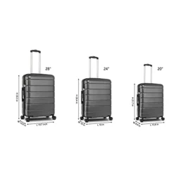 3 Piece Set Luggage Sets Women Men Teens Travel Suitcase With Lightweight TSA Lock Spinner, Home Outdoor Carry On Luggage With 4 Double Silent Wheels Adjustable Handle 20in 24in 28in, Gray -TRAVELPRO Sales 31Wq5 TfHAS