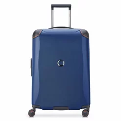 DELSEY Paris Cactus Hardside Luggage With Spinner Wheels, Navy, Checked-Medium 24 Inch