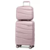 Melalenia Luggage Carry On Suitcase, PP Material Suitcase With Spinner Wheels,TSA Luggage Locks 22x14x9 Airline Approved (Nude Pink)