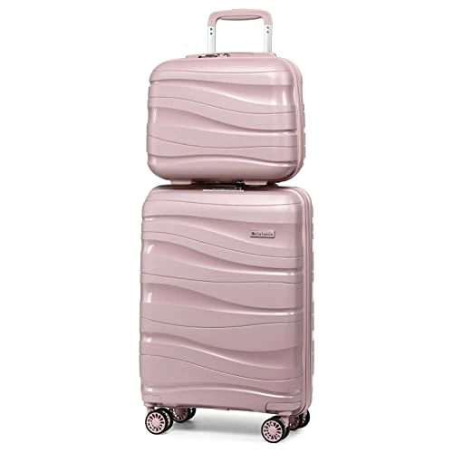 Melalenia Luggage Carry On Suitcase, PP Material Suitcase With Spinner Wheels,TSA Luggage Locks 22x14x9 Airline Approved (Nude Pink) 1 Melalenia Luggage Carry On Suitcase, PP Material Suitcase With Spinner Wheels,TSA Luggage Locks 22x14x9 Airline Approved (Nude Pink)