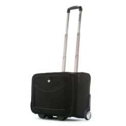 Olympia Luggage Deluxe Rolling Overnighter,Black,One Size