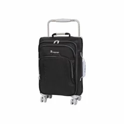 It Luggage World's Lightest New York Softside 8 Wheel Spinner, Raven With Vapor Blue Trim, Carry-On 22-Inch