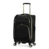 Kenneth Cole Reaction Women's Chelsea Luggage Chevron Softside 8-Wheel Spinner Expandable Suitcase Collection, Black, 20-Inch Carry On
