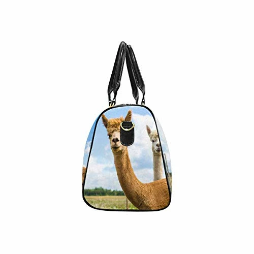 InterestPrint Weekender Bag Overnight Carry-on Tote Duffel Bag Two Friendly Curios Brown And White Alpacas 3 InterestPrint Weekender Bag Overnight Carry-on Tote Duffel Bag Two Friendly Curios Brown And White Alpacas - Image 3