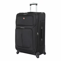 SwissGear Sion Softside Luggage With Spinner Wheels, Black, Checked-Large 29-Inch