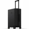 LEVEL8 Carry-On Luggage, 20” Hardshell Suitcase, Lightweight PC Textured Hardside Spinner Trolley For Luggage, TSA Approved Cabin Luggage With 8 Spinner Wheels, Black, 20-Inch Carry-On