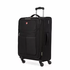 SwissGear 4010 Softside Luggage With Spinner Wheels, Black, Checked-Medium 23-Inch