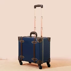 NZBZ Vintage Carry-On Suitcase Luggage With Rolling Spinner Wheels Retro Hardside Cute Travel Suitcase (Navy Blue) -TRAVELPRO Sales 31tPduuWnIS