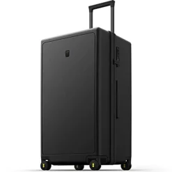 LEVEL8 Trunk Luggage, 28 Inch Luggage With Spinner Wheels, Luminous Textured 28 Inch Checked Large Luggage, Lightweight PC With TSA Lock - 28 Inch, Black
