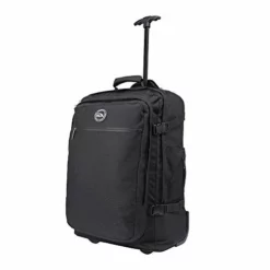 Cabin Max️ - Quebec Hybrid Rolling Backpack With Wheels - Carry On Luggage 22x14x9 Zip Out Backpack Straps - Perfect For Most Major American Airlines (Black)