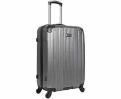 Kenneth Cole Reaction Gramercy Collection Lightweight Hardside 4-Wheel Spinner Luggage, Silver, 24-Inch Checked