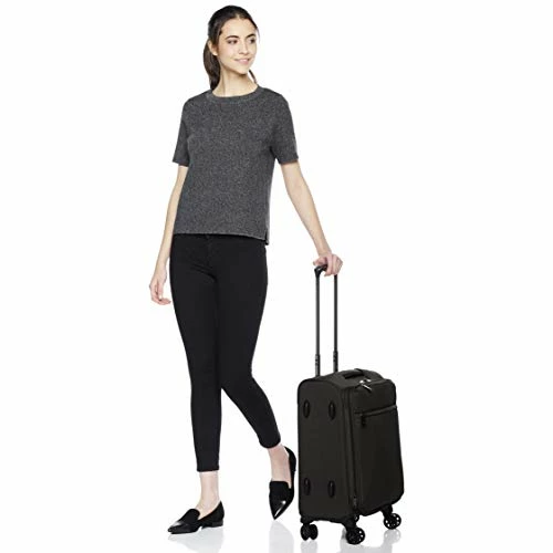 AmazonBasics Belltown Softside Rolling Spinner Suitcase Luggage - 21-Inch, Heather Black 4 AmazonBasics Belltown Softside Rolling Spinner Suitcase Luggage - 21-Inch, Heather Black - Image 4