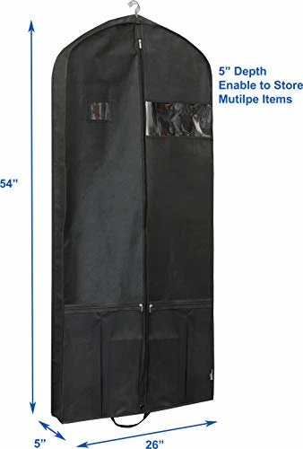 Simplehousware 54-Inch Heavy Duty Garment Bag W/Pocket For Suits, Tuxedos, Dresses, Coats 6 Simplehousware 54-Inch Heavy Duty Garment Bag W/Pocket For Suits, Tuxedos, Dresses, Coats - Image 6