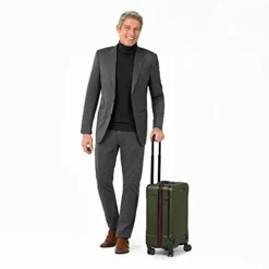 Briggs & Riley Torq Hardside Carry On Luggage With Spinner Wheels 22 Inch. USB Charging Port, TSA-Friendly Locks, Easy Access Hinged Front Pocket, Green -TRAVELPRO Sales 31zm3F67ZyL