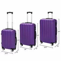 SSLine 3-in-1 Multifunctional Suitcase Luggage Set Large Capacity Traveling Storage ABS Expandable Spinner Hardside Suitcase Lightweight 4 Wheel Portable Travel Bag 20" / 24" / 28" Purple 9 SSLine 3-in-1 Multifunctional Suitcase Luggage Set Large Capacity Traveling Storage ABS Expandable Spinner Hardside Suitcase Lightweight 4 Wheel Portable Travel Bag 20" / 24" / 28" Purple -TRAVELPRO Sales 41 2ODiwTWL