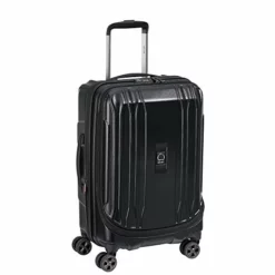 DELSEY Paris Eclipse DLX Expandable Luggage With Spinner Wheels, Black, Carry-on 21 Inch