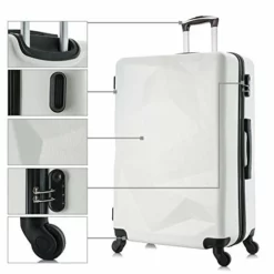 Omni PC Luggage Sets, Semper 4 Piece Luggage Set Suitcases With Spinner Wheels Hardshell Lightweight Luggage W/ Scale (Off- White With Scale) -TRAVELPRO Sales 4109tuaxv L