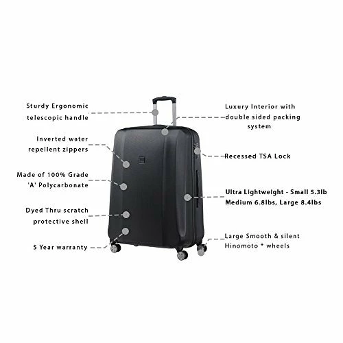 Titan Xenon Large 29'' Hardside Spinner Luggage, Black, One Size 7 Titan Xenon Large 29'' Hardside Spinner Luggage, Black, One Size - Image 7