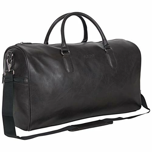 Kenneth Cole Reaction Port Stanley 20" Pebbled Vegan Leather Carry-On Duffel/Travel Duffle Bag, Brown, Dome 1 Kenneth Cole Reaction Port Stanley 20" Pebbled Vegan Leather Carry-On Duffel/Travel Duffle Bag, Brown, Dome