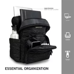 Kenneth Cole Reaction Diamond Tower Luggage Collection Lightweight Hardside Expandable 8-Wheel Spinner Travel Suitcase, Black, 2pc Bundle (Carry On+Backpack) -TRAVELPRO Sales 412nZ KmtYL