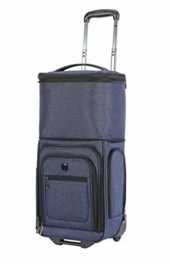 Travelers Club Top Expandable +50% Capacity Luggage With USB Port, Navy Blue, 17" Underseat Carry-On