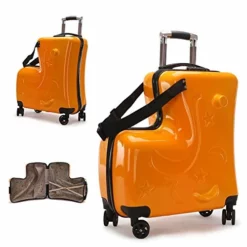 LYNICESHOP 20" Kids Suitcase Luggage Kids Ride On Suitcase Children Travel Suitcase With Sturdy Spinner Wheels, Good Idea For Kids School Suitcase Increase Travel Fun—Orange -TRAVELPRO Sales 413QTzSw8RL