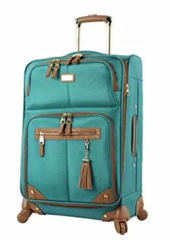 Steve Madden Designer Luggage Collection- 3 Piece Softside Expandable Lightweight Spinner Suitcases- Travel Set Includes Under Seat Bag, 20-Inch Carry On & 28-Inch Checked Suitcase (Harlo Teal Blue) -TRAVELPRO Sales 414WKMj4YvL