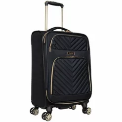 Kenneth Cole Reaction Women's Chelsea Luggage Chevron Softside 8-Wheel Spinner Expandable Suitcase Collection, Black, 2pc Bundle (Carry On+Backpack) -TRAVELPRO Sales 414bQFqlwSL