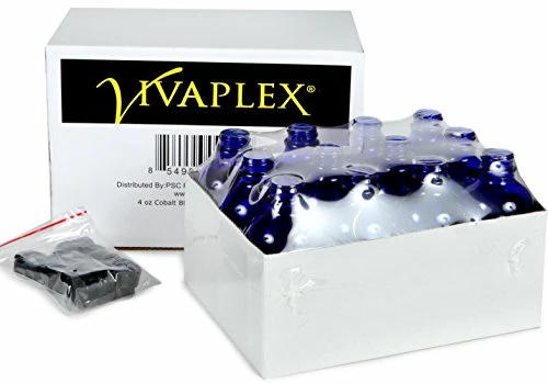 Vivaplex, 12, Cobalt Blue, 4 Oz Glass Bottles, With Lids 4 Vivaplex, 12, Cobalt Blue, 4 Oz Glass Bottles, With Lids - Image 4