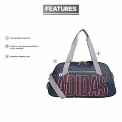 Adidas Graphic Duffel Bag, Legacy Blue Canvas/Signal Pink/Glory Grey, One Size -TRAVELPRO Sales 4155GkGzhTL